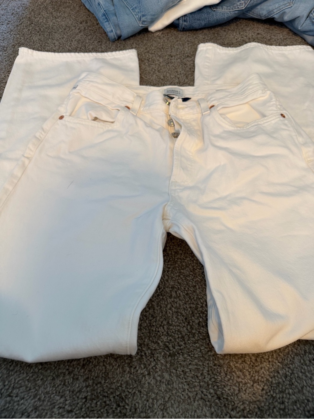 Citizens of Humanity White High-Rise Straight Jeans